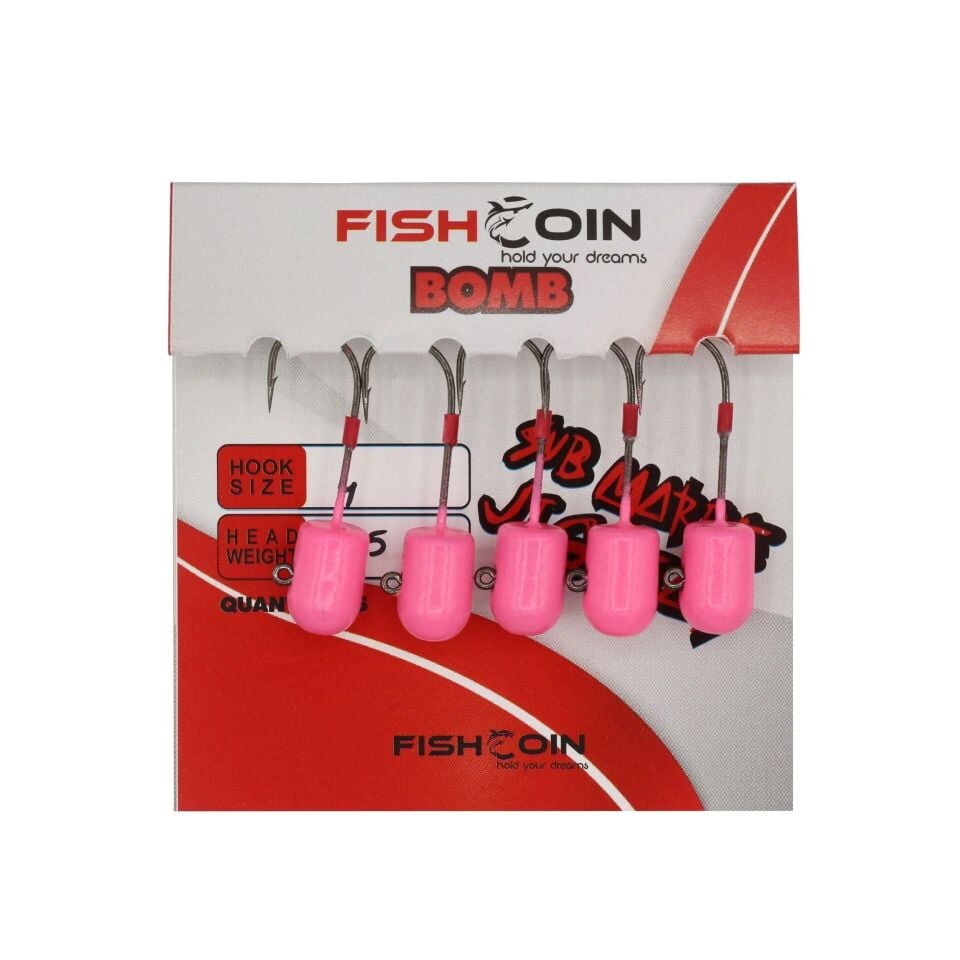Fishcoin Bomb Jighead Pink Glow