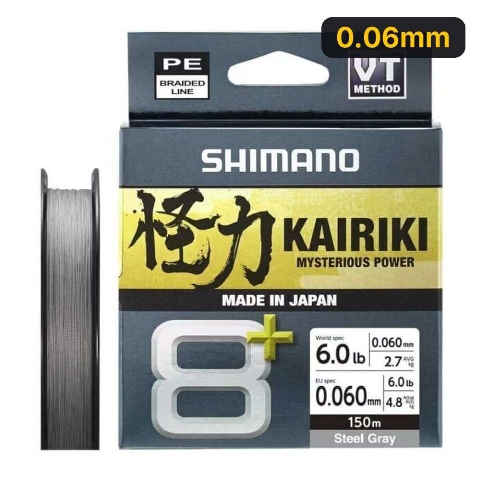 Shimano Kairiki 8+ 150m Grey Örgü İp Misina