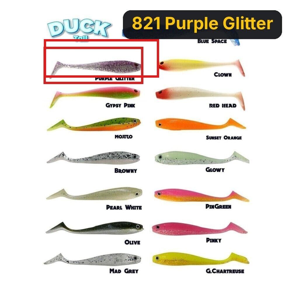 Fujin Duck Tail 9cm Silikon Balık 821 Purple Glitter