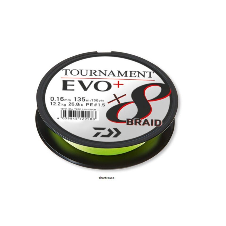 Daiwa Tournament EVO+ 8B Chartreuse İp Misina (135m) 0,14 mm