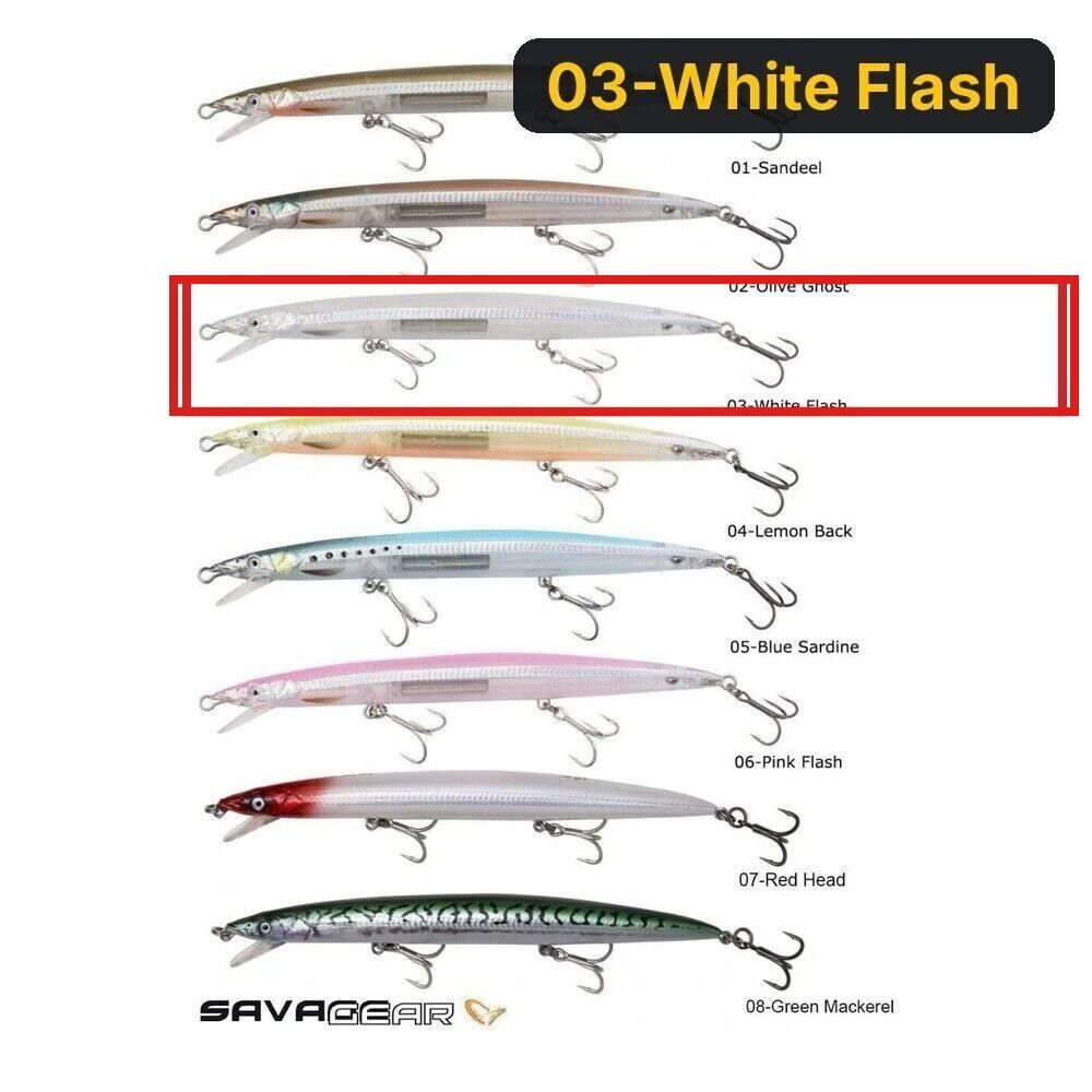 Savage gear Sandeel Jerk Minnow Slow Float 175 25g Suni Yem 03-White Flash