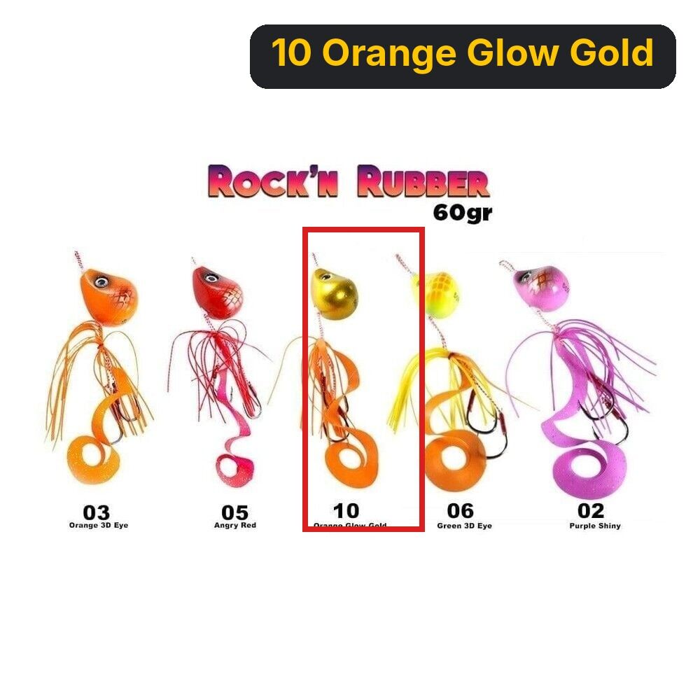 Fujin Rock'n Rubber 60gr Tai Rubber Set 10 Orange Glow Gold