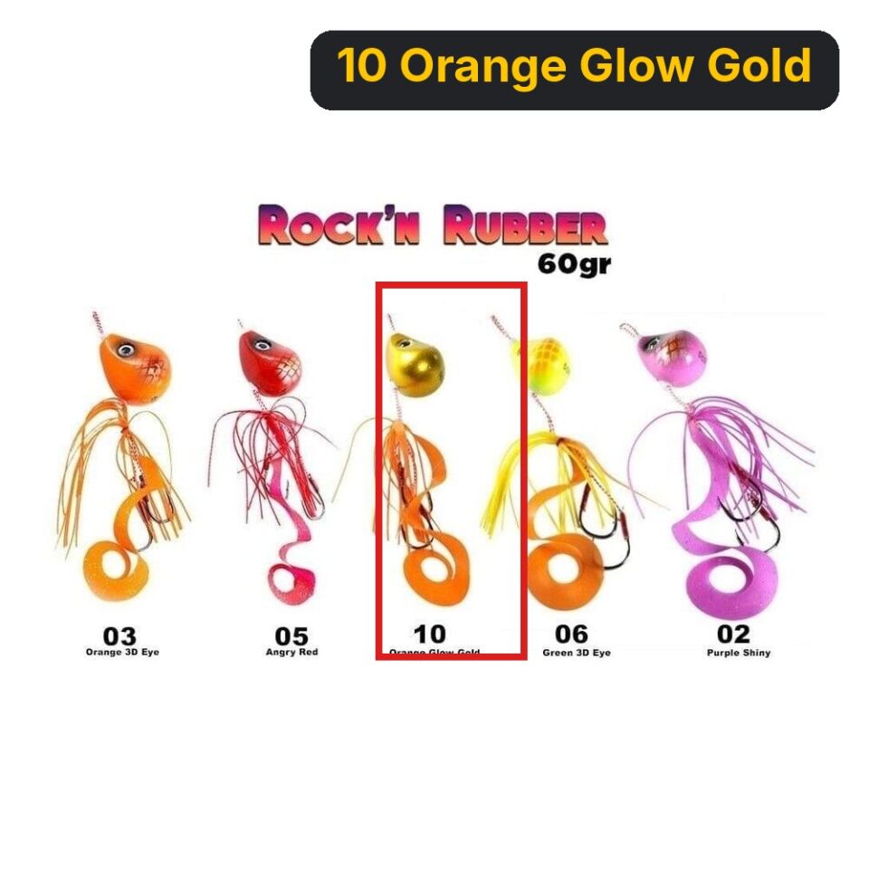 Fujin Rock'n Rubber 60gr Tai Rubber Set 10 Orange Glow Gold
