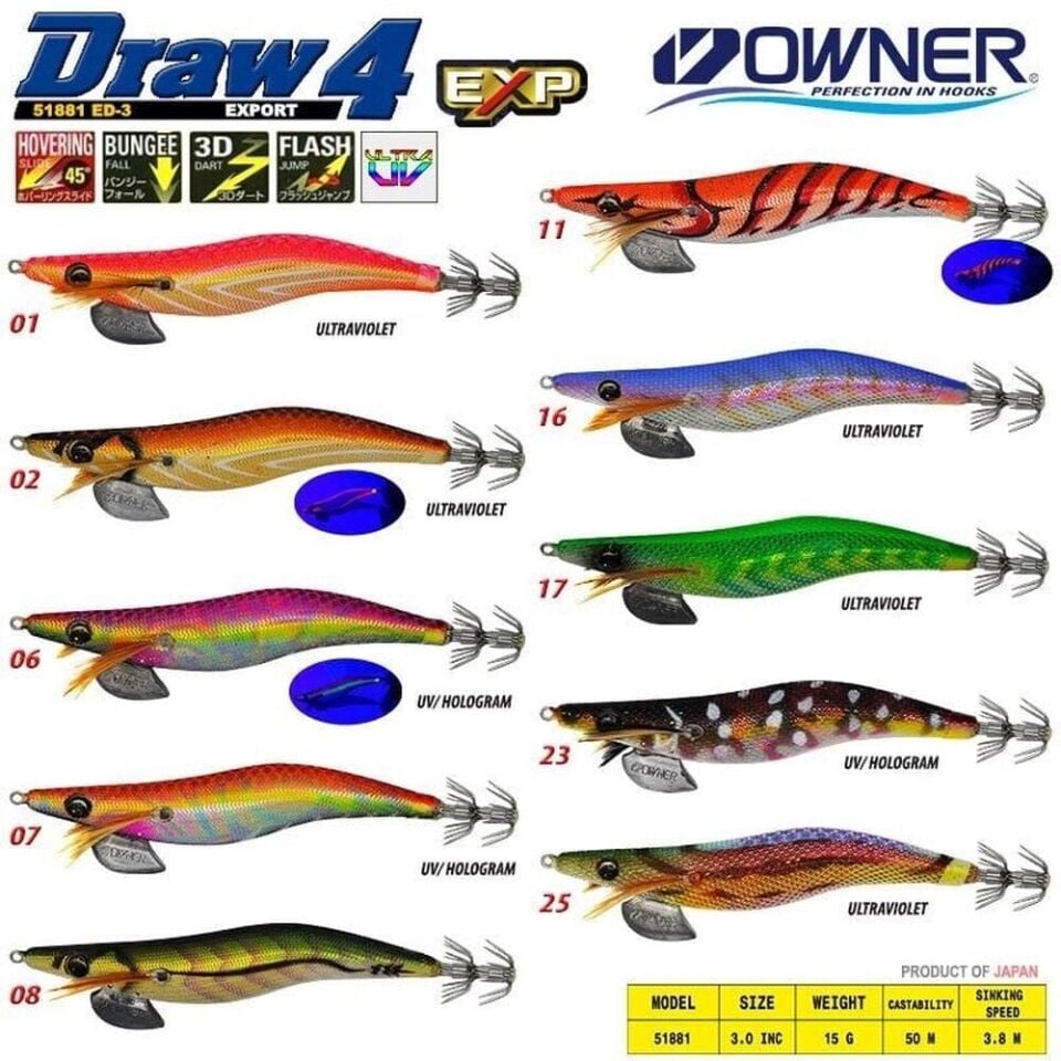 Owner 51881 Draw Squid ED-3 10,5 CM Kalamar