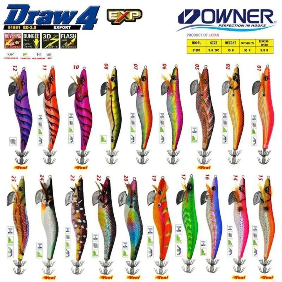 Owner 51881 Draw Squid ED-3 10,5 CM Kalamar