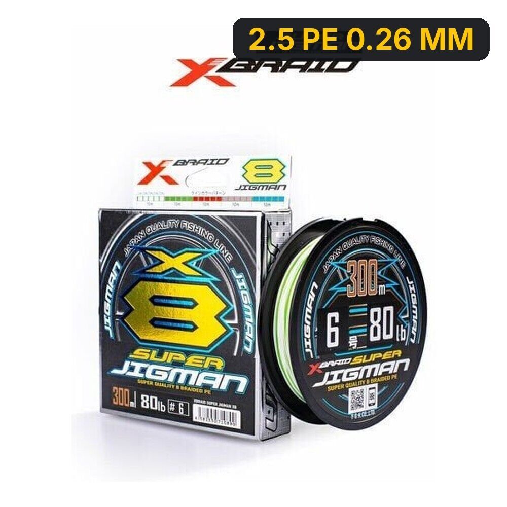 Ygk X013 Süper Jigman Pe X8 300M Multicolor İp Misina 2.5 PE 0.26 MM