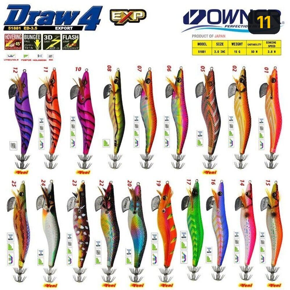 Owner 51881 Draw Squid ED-3 10,5 CM Kalamar 11