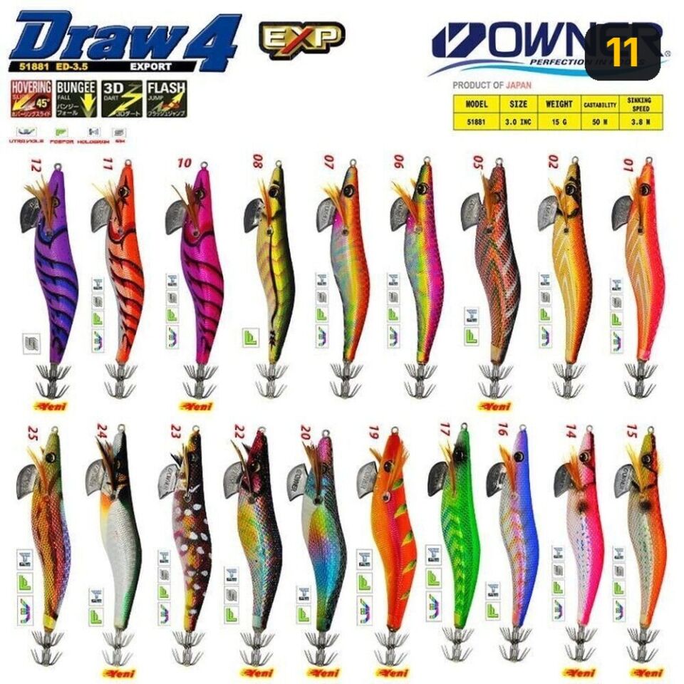 Owner 51881 Draw Squid ED-3 10,5 CM Kalamar 11