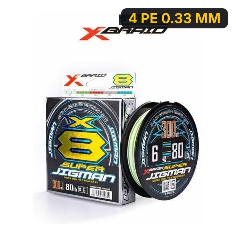 Ygk X013 Süper Jigman Pe X8 300M Multicolor İp Misina 4 PE 0.33 MM
