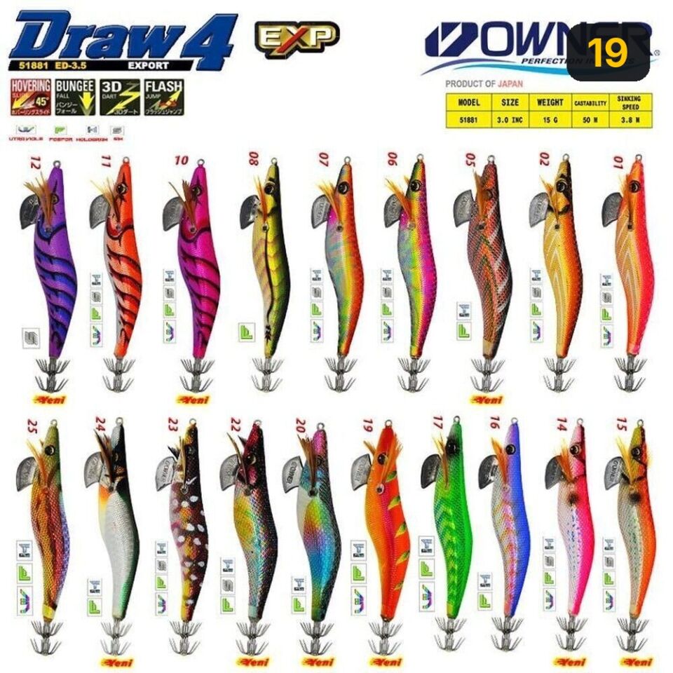 Owner 51881 Draw Squid ED-3 10,5 CM Kalamar 19