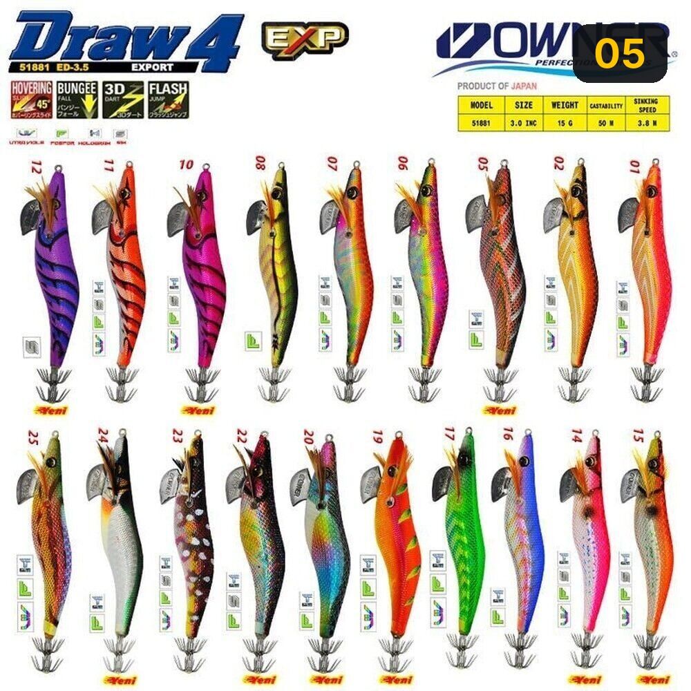 Owner 51881 Draw Squid ED-3 10,5 CM Kalamar 05