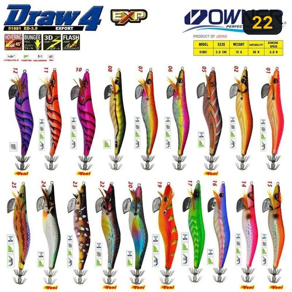 Owner 51881 Draw Squid ED-3 10,5 CM Kalamar 22