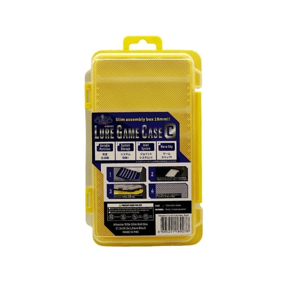 Albastar Elite Lure Game Case C Balıkçı Kutusu Sarı