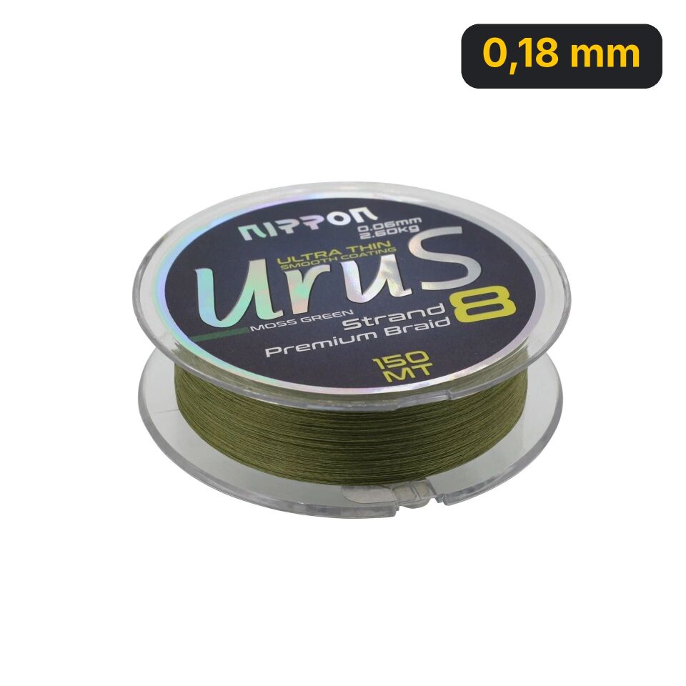 Nippon Urus 8X Braid 150 MT Moss Green İp Misina 0,18 mm