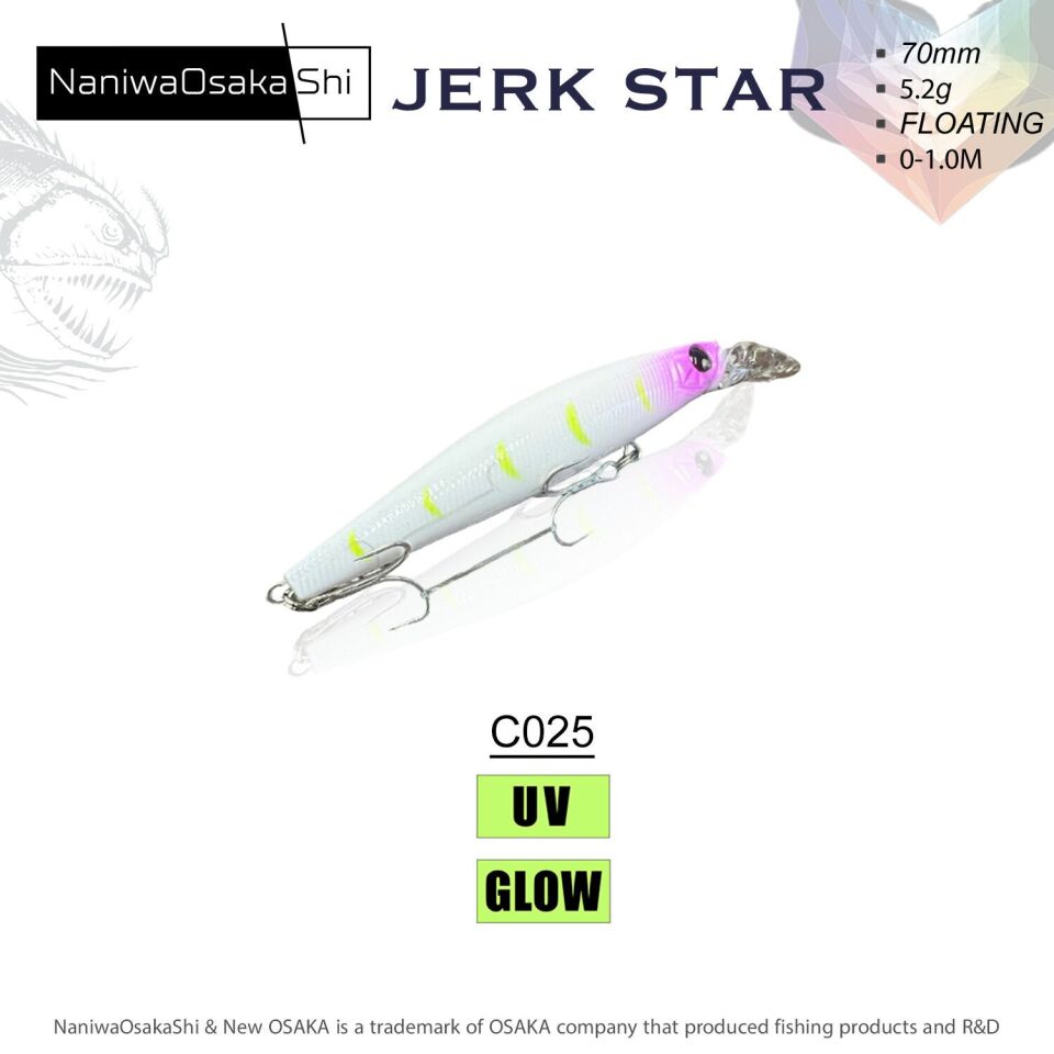 NaniwaOsakaShi Jerk Star 70mm 5.2gr Floating Maket Balık