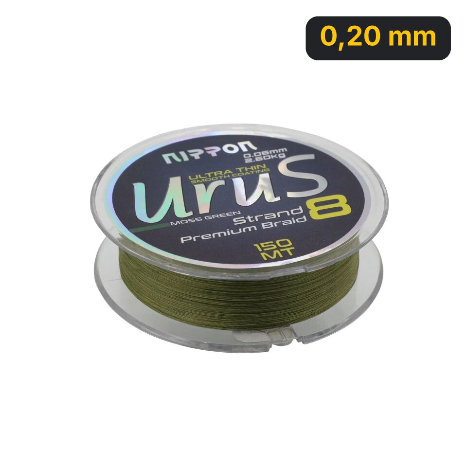 Nippon Urus 8X Braid 150 MT Moss Green İp Misina 0,20 mm