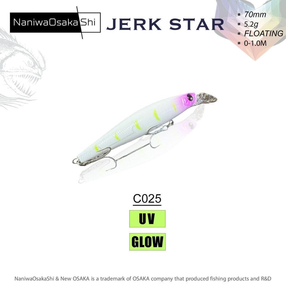 NaniwaOsakaShi Jerk Star 70mm 5.2gr Floating Maket Balık C008