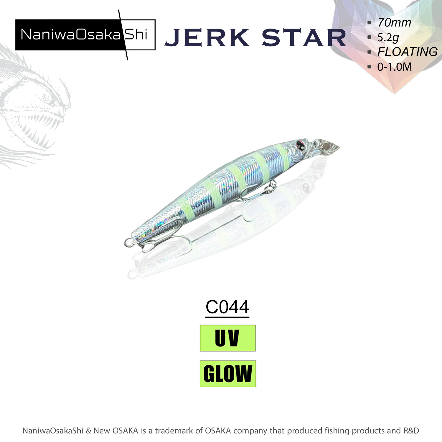 NaniwaOsakaShi Jerk Star 70mm 5.2gr Floating Maket Balık C044