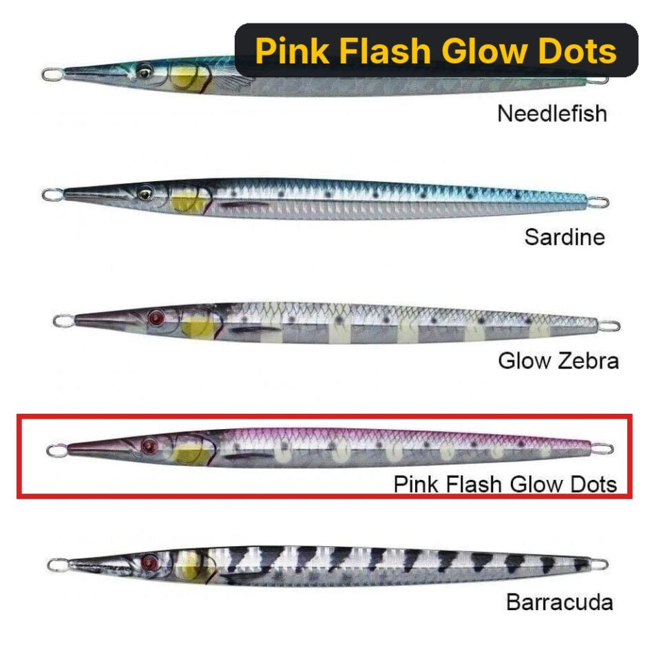 Savage gear 3D Needle Jig 40 gr 15 cm Suni Yem Pink Flash Glow Dots