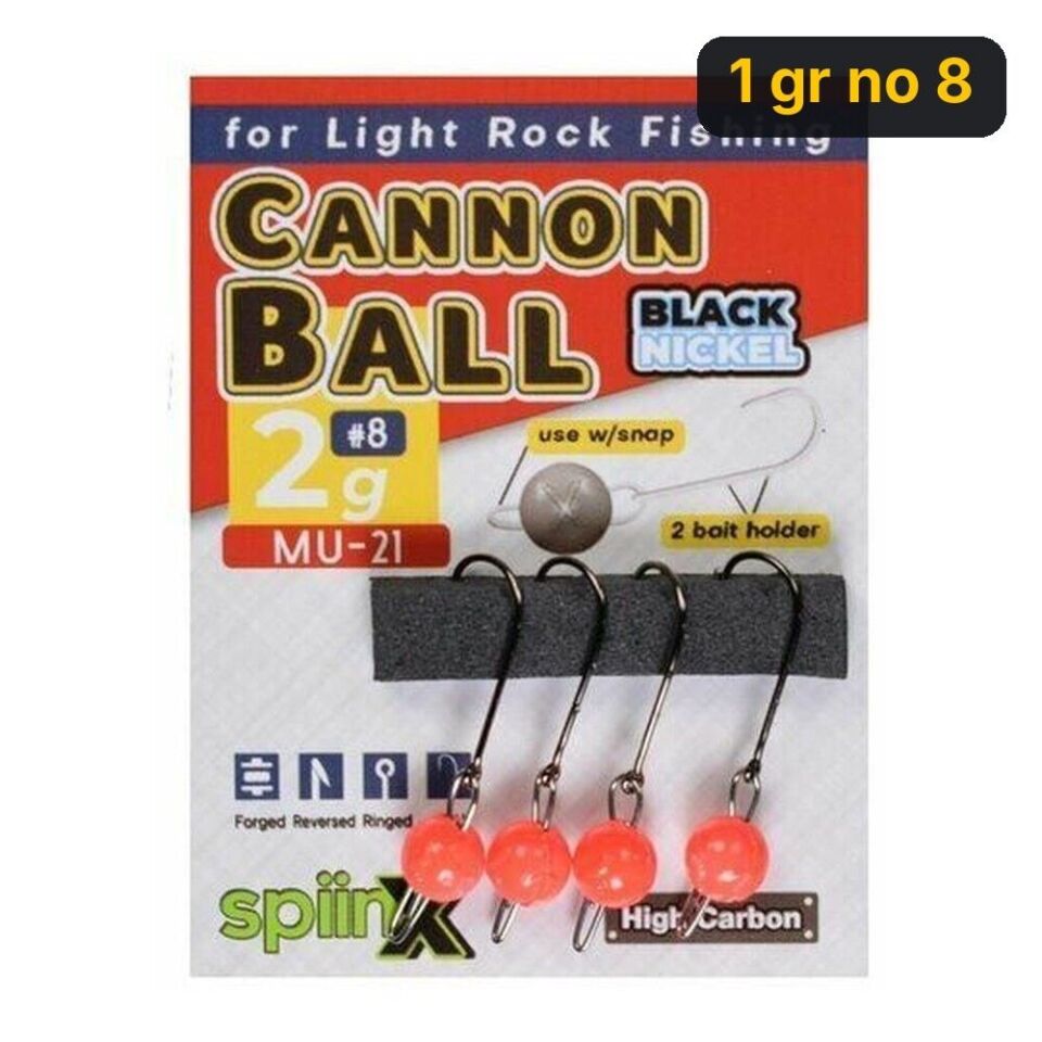 Spiinx Cannon Ball Jighead Uv Turuncu 1 gr no 8