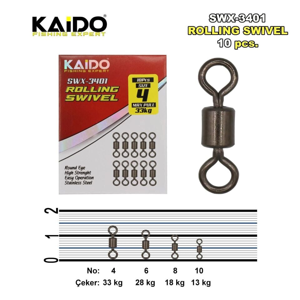 Kaido SWX Rolling Swivel (10 Pcs)