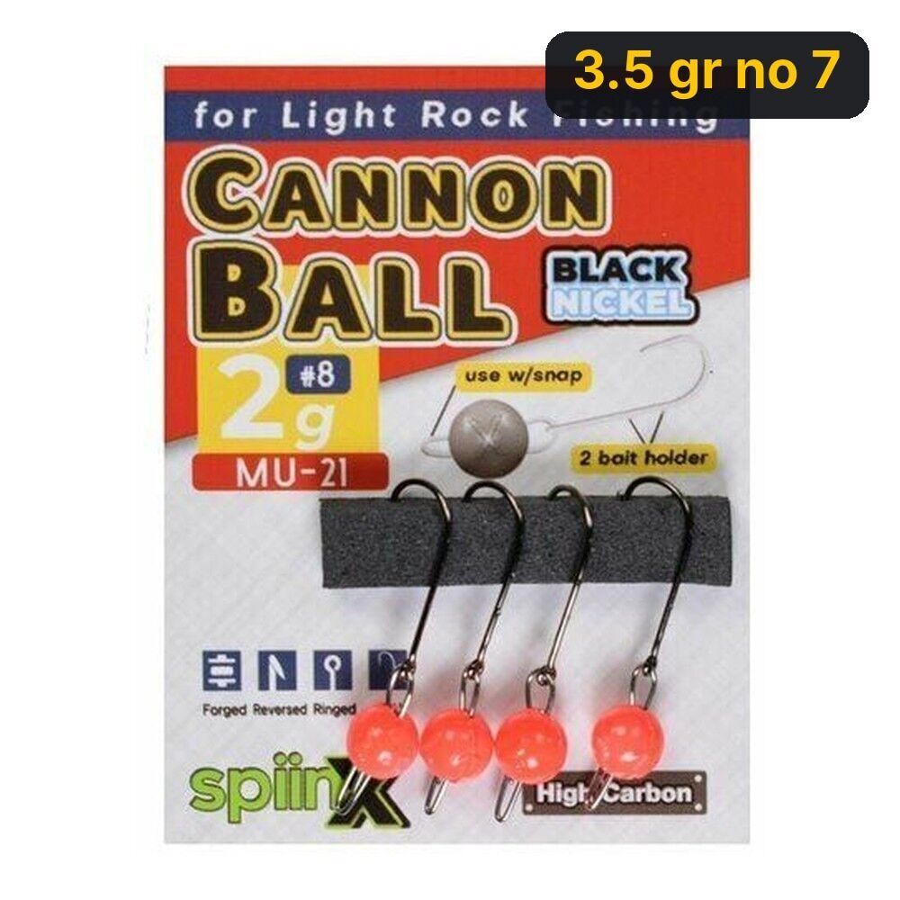 Spiinx Cannon Ball Jighead Uv Turuncu 3.5 gr no 7