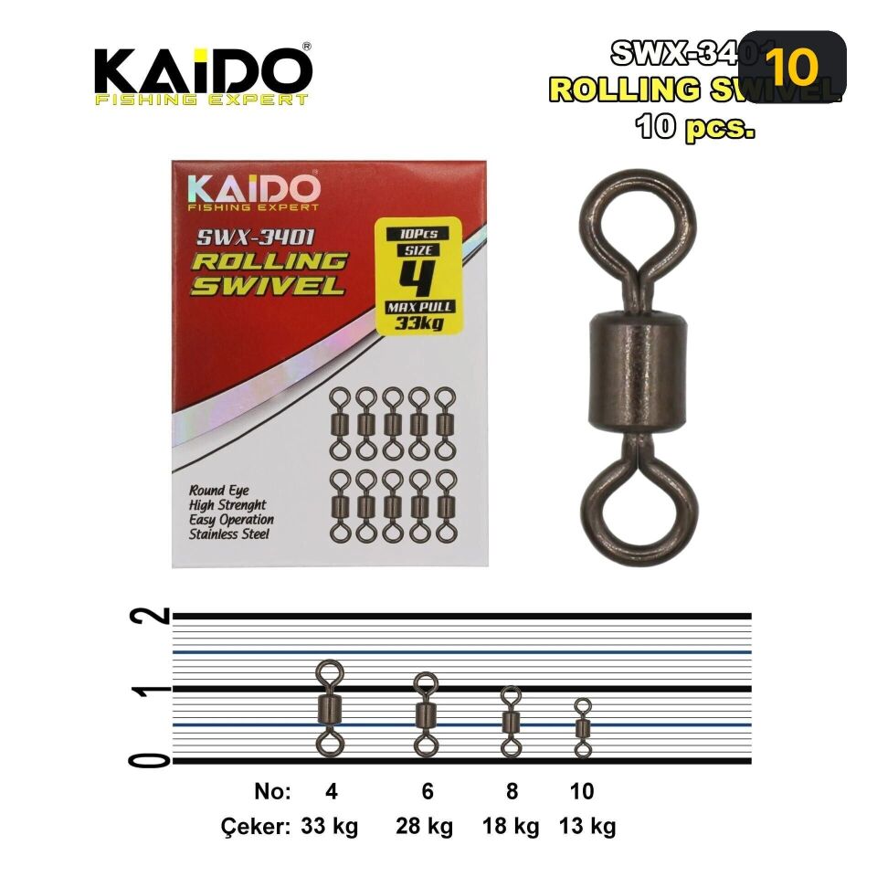 Kaido SWX Rolling Swivel (10 Pcs) 10