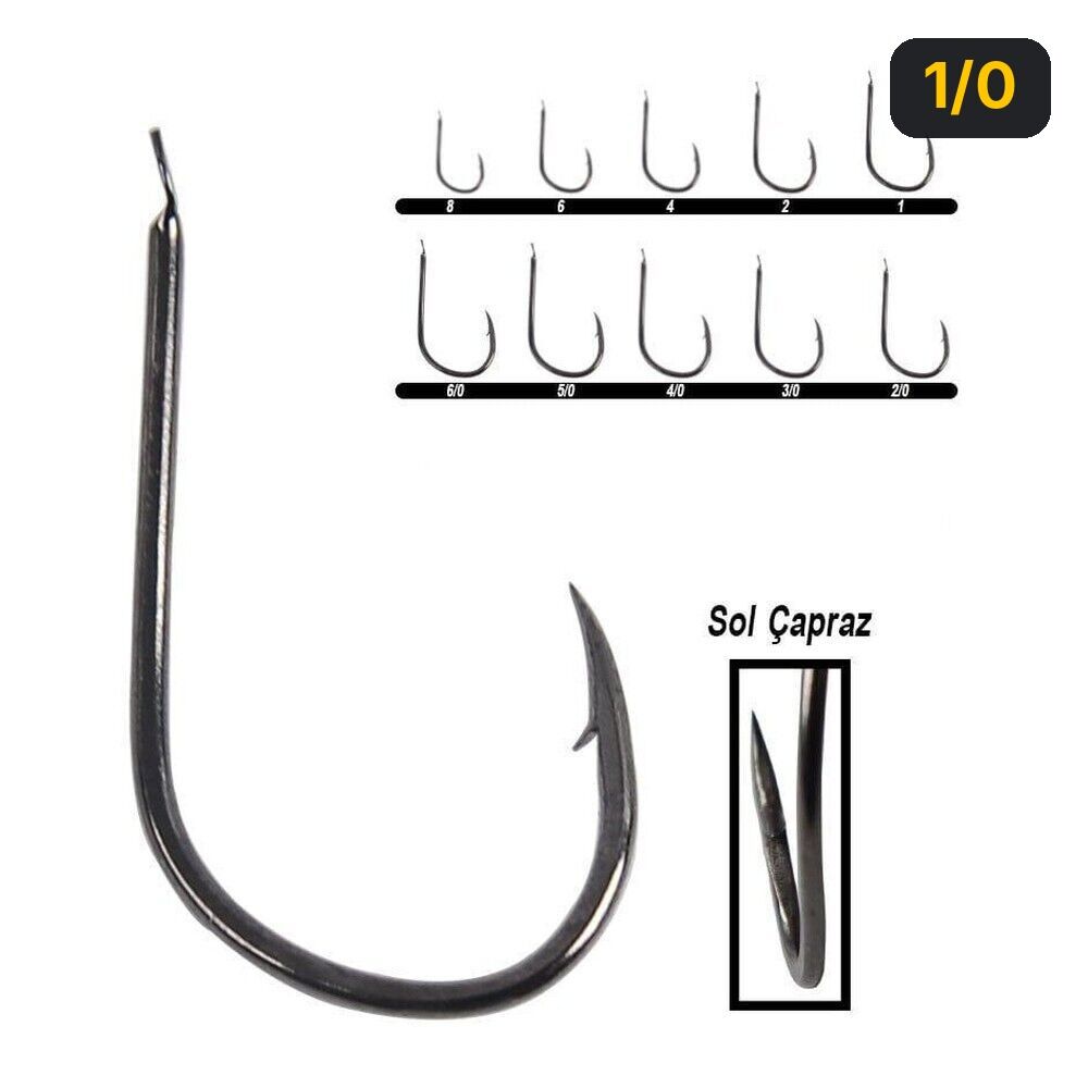 Hayabusa HFKS 130 Kısa Dövme Çupra İğnesi 15'li Paket Black Nikel 1/0
