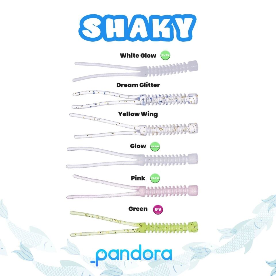 Pandora Shaky Worm (10'lu Paket) Silikon Yem GLOW