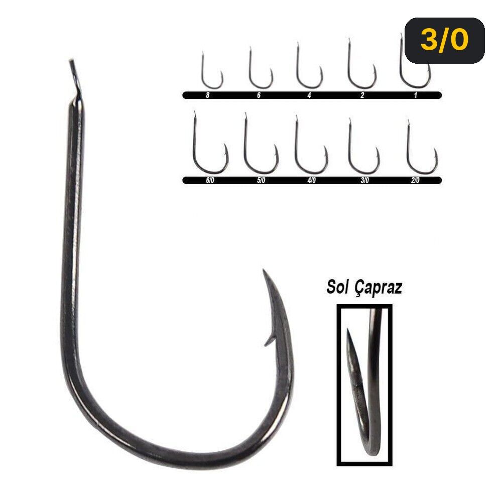 Hayabusa HFKS 130 Kısa Dövme Çupra İğnesi 15'li Paket Black Nikel 3/0