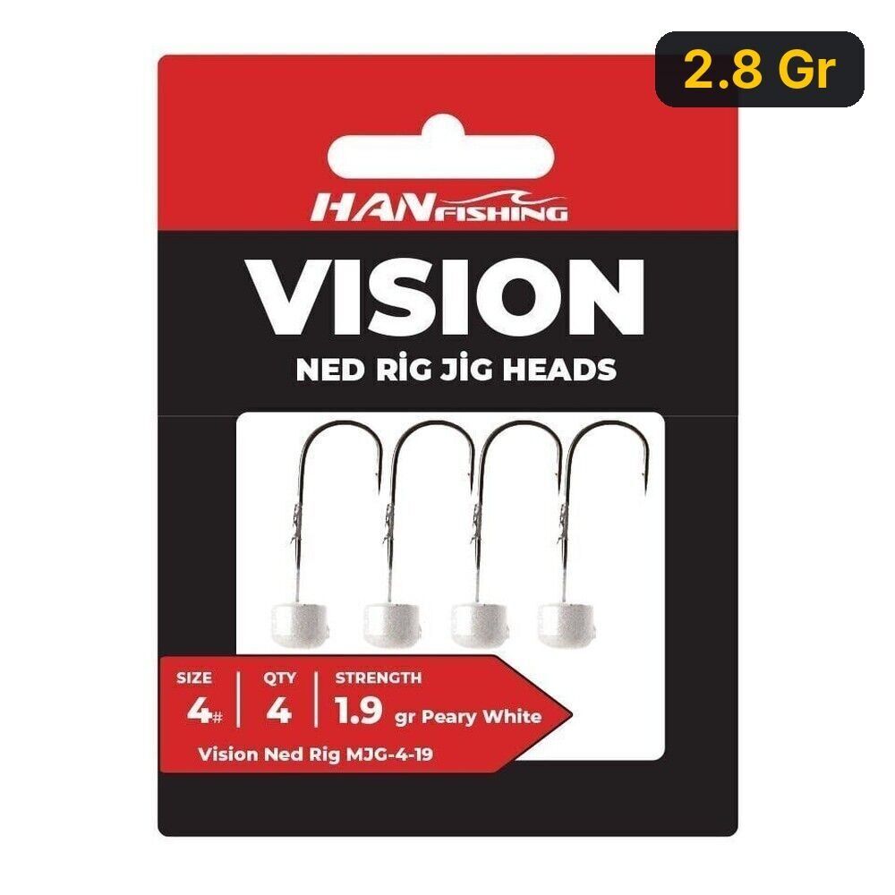 Hanfish Vision Ned Rig Peary White Jighead 2.8 Gr