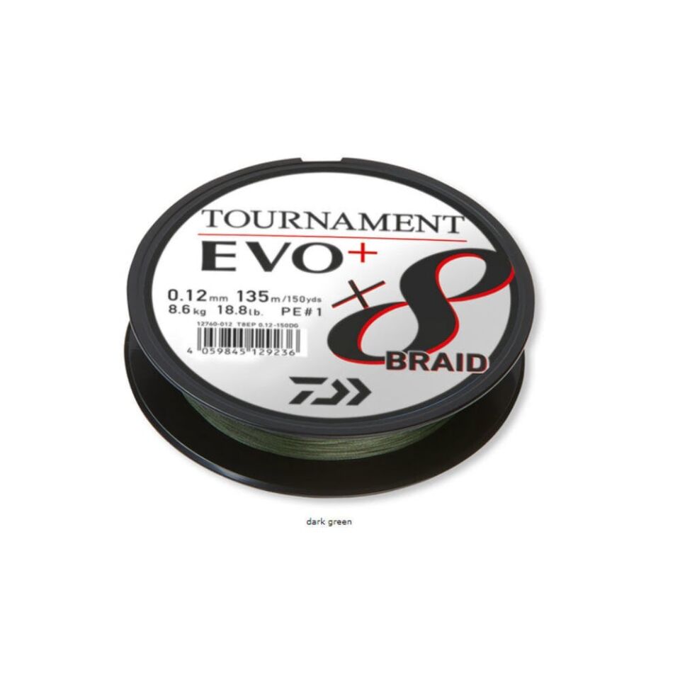 Daiwa Tournament EVO+ 8B Dark Green İp Misina (135m) 0,08 mm