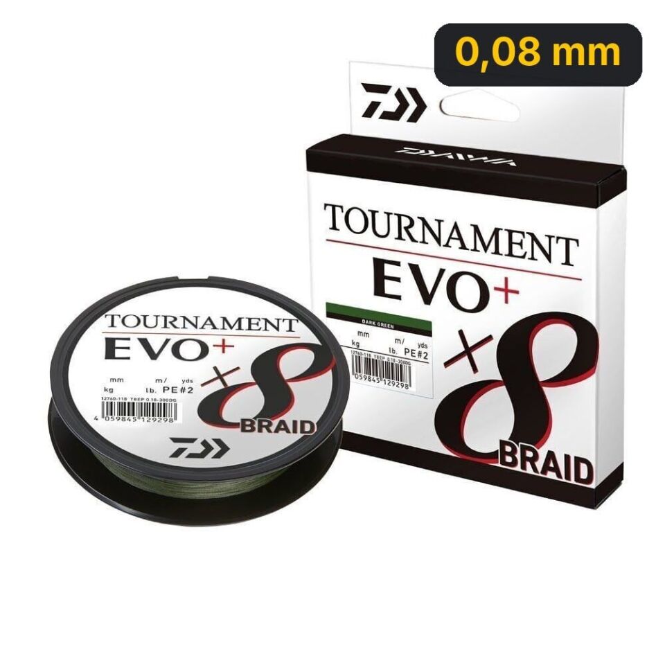Daiwa Tournament EVO+ 8B Dark Green İp Misina (135m) 0,08 mm
