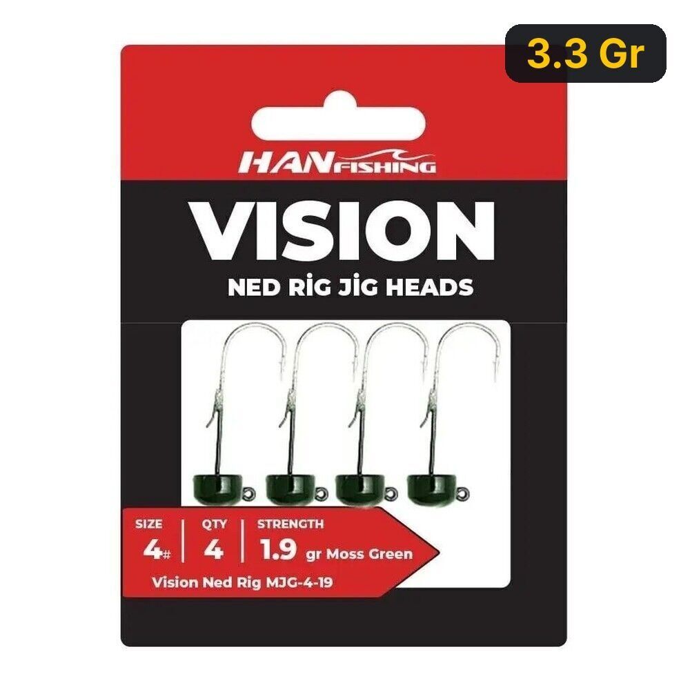 Hanfish Vision Ned Rig Green Jighead 3.3 Gr