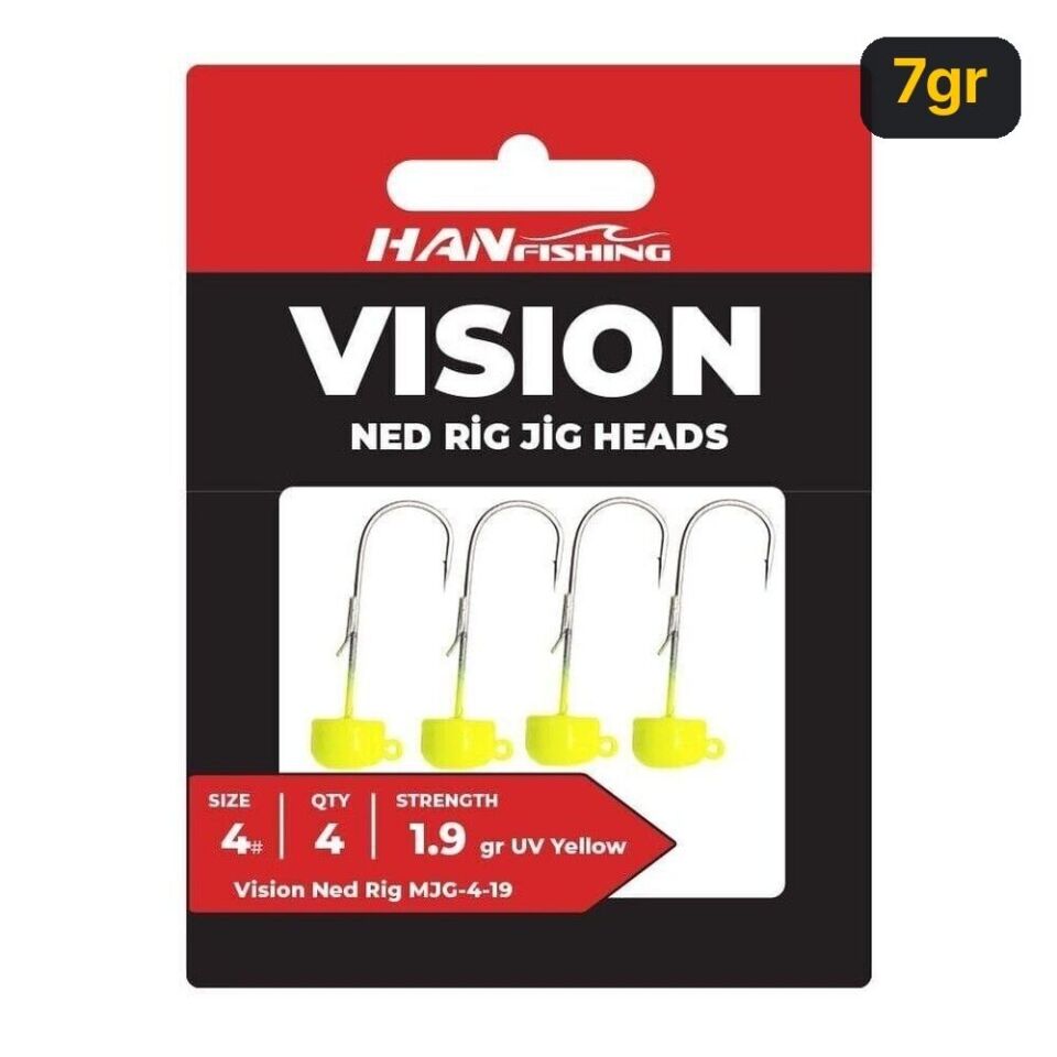 Hanfish Vision Ned Rig UV Yellow Jighead 7gr