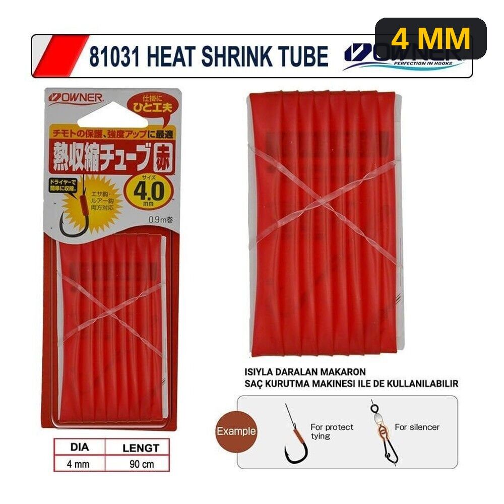 Owner 81031 Heat Shrink Tube 1.2m Red 4 MM