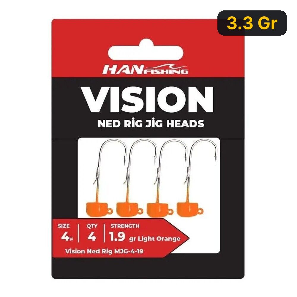 Hanfish Vision Ned Rig Orange Jighead 3.3 Gr