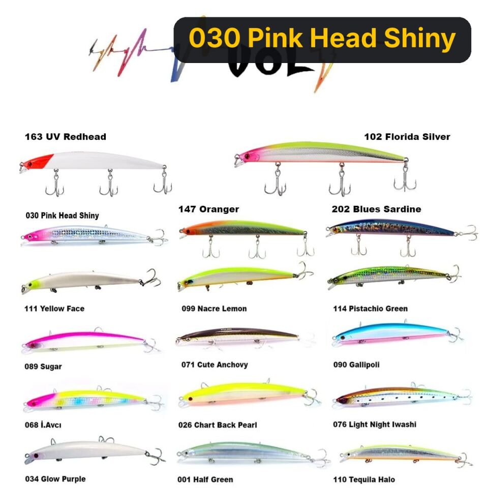 Fujin Volt VL125S 14gr 12.5cm Slow Sinking Maket Balık 030 Pink Head Shiny