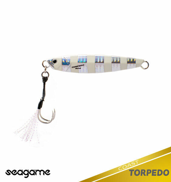 Seagame Torpedo Coast 60g Metal Yem 001 Zebra Glow