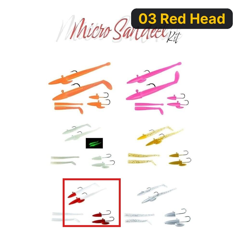 Fujin Micro Sandeel Kit 65mm LRF Silikonu 03 Red Head