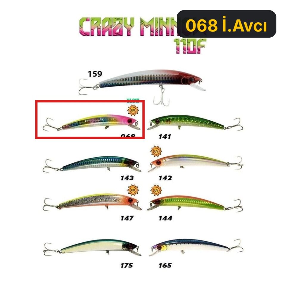 Fujin Crazy Minnow 110F 12gr Maket Balık 068 İ.Avcı