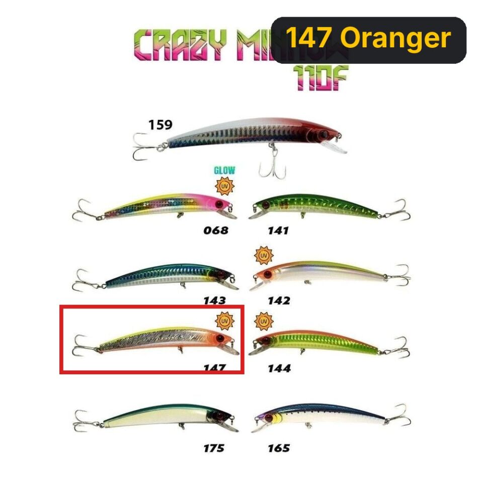 Fujin Crazy Minnow 110F 12gr Maket Balık 147 Oranger