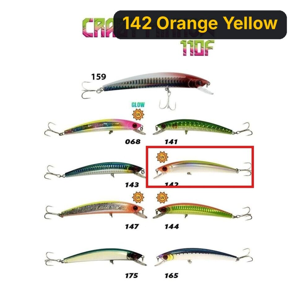 Fujin Crazy Minnow 110F 12gr Maket Balık 142 Orange Yellow