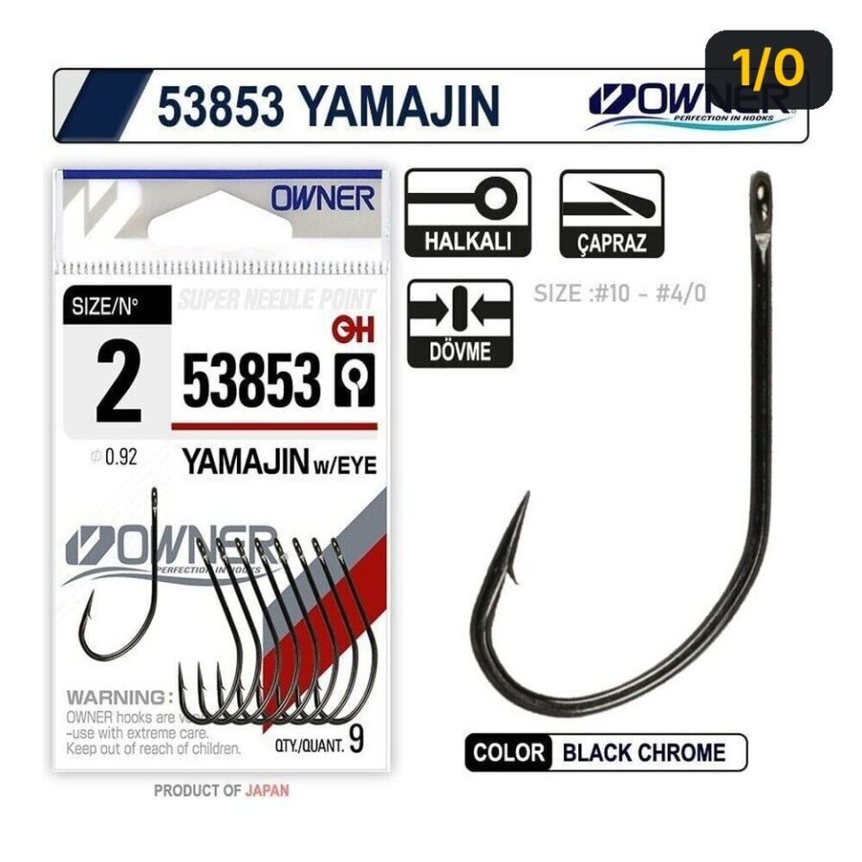 Owner 53853 Yamajin With Eye Black Chrome İğne 1/0