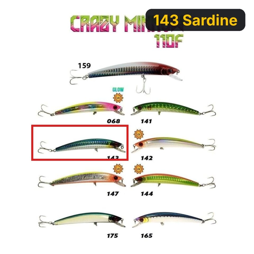 Fujin Crazy Minnow 110F 12gr Maket Balık 143 Sardine