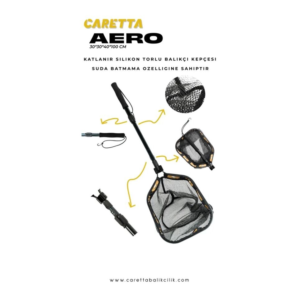 Caretta Aero Batmaz Silikon Torlu Balıkçı Kepçesi