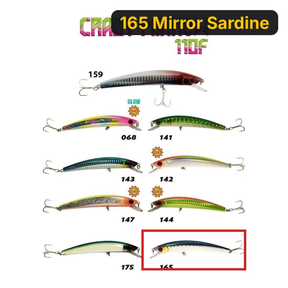 Fujin Crazy Minnow 110F 12gr Maket Balık 165 Mirror Sardine