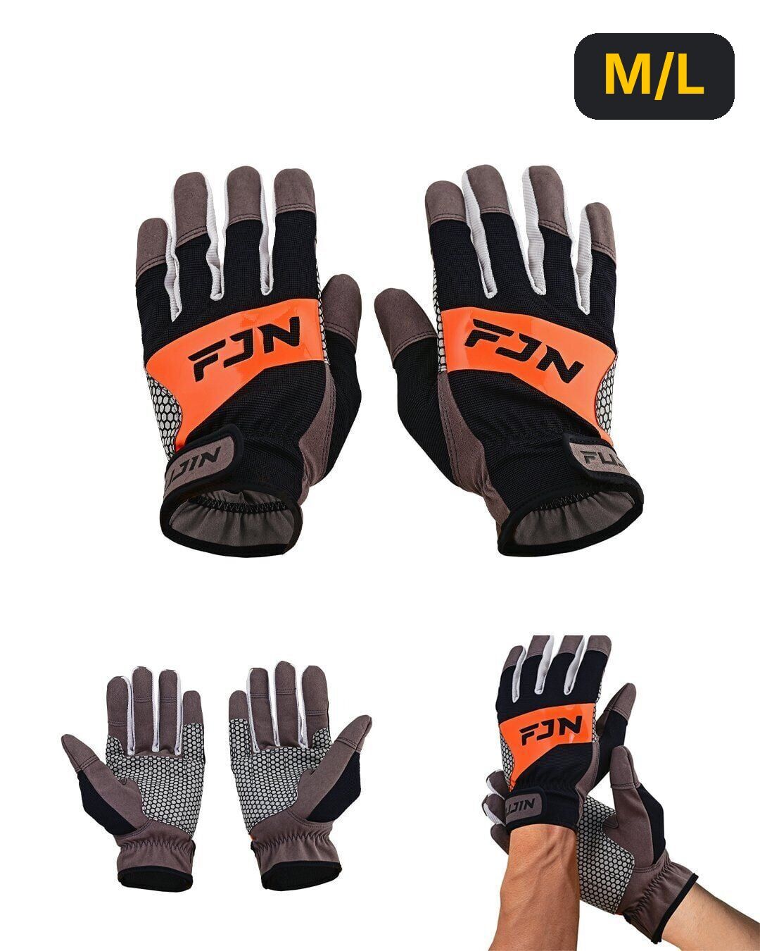 Fujin Pro Angler Trolling Gloves Black M/L