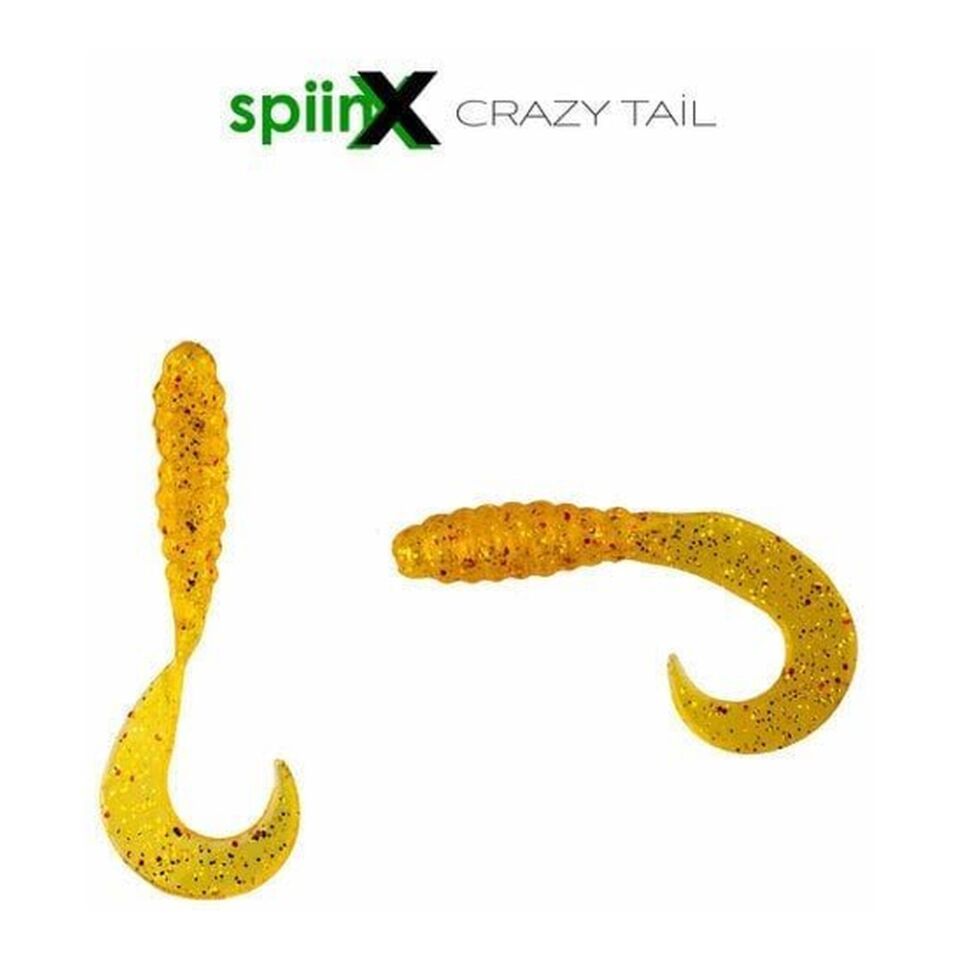 Spiinx Crazy Tail Kuyruk 7.5cm 10P Silikon Yem Glow Pearl White