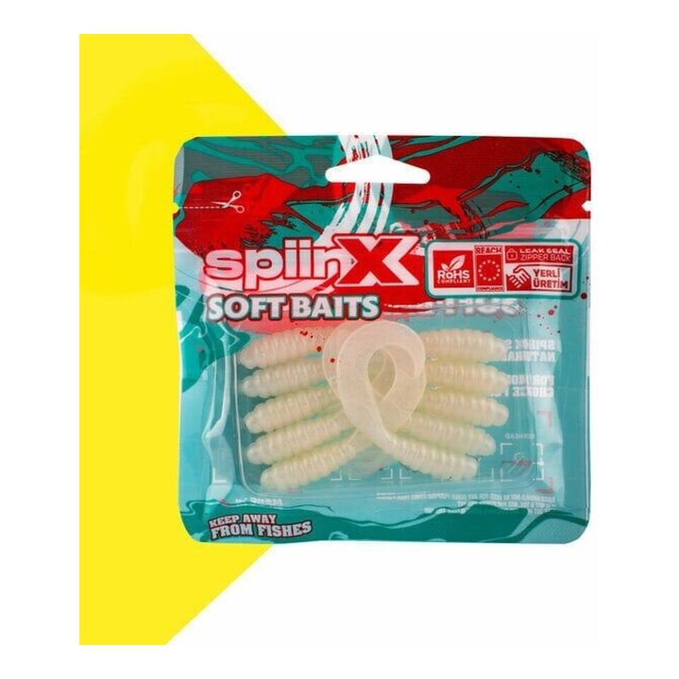 Spiinx Crazy Tail Kuyruk 7.5cm 10P Silikon Yem Glow Pearl White